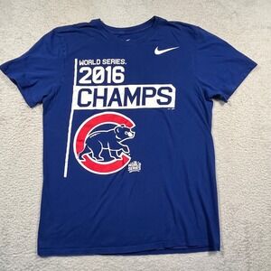 Nike Tee Chicago Cubs 2016‎ World Series Champs T-Shirt Athletic Cut M